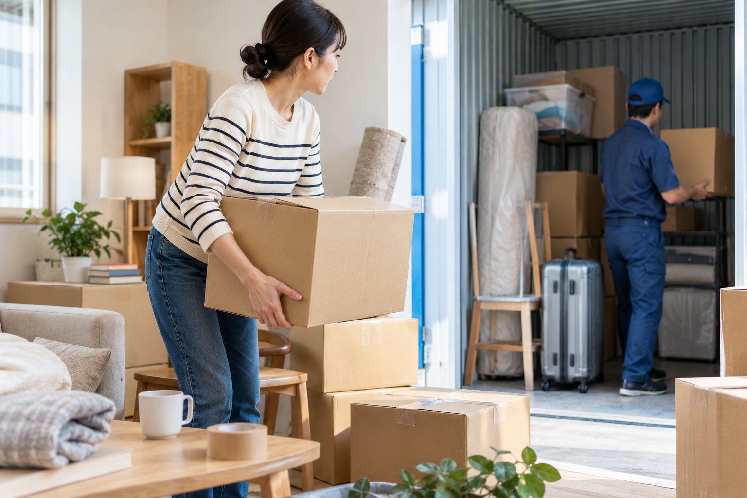 引越しの間だけ荷物を預けたい。料金より先に日程を揃える。を考えるための説明用イメージ
